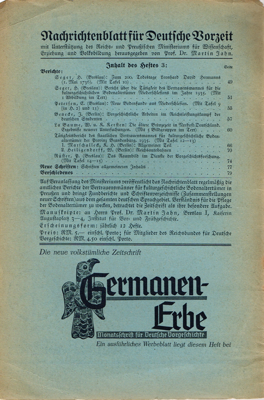 Nachrichtenblatt für deutsche Vorzeit 1936, 3