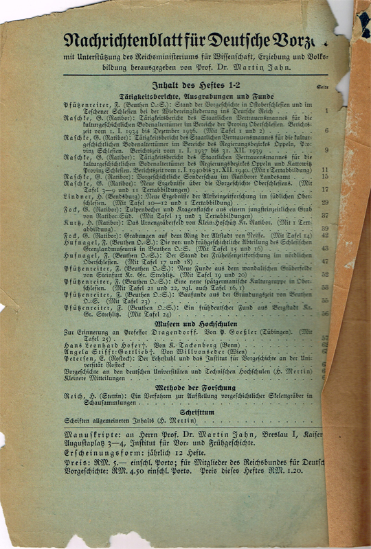 Nachrichtenblatt für deutsche Vorzeit 1941, 1-2