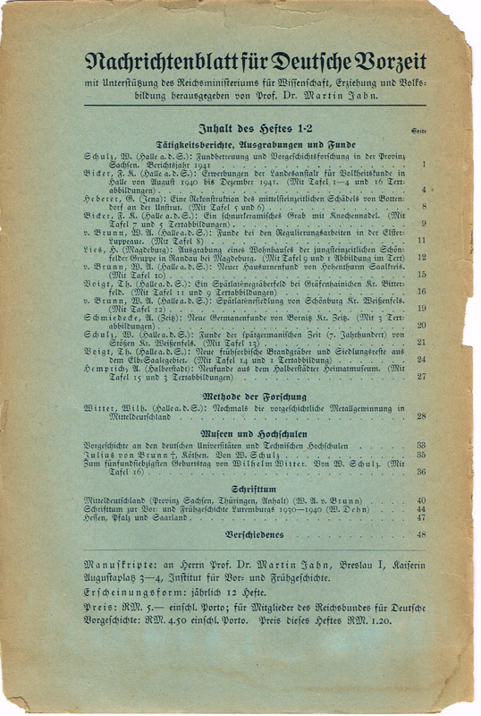 Nachrichtenblatt für deutsche Vorzeit 1942, 1-2