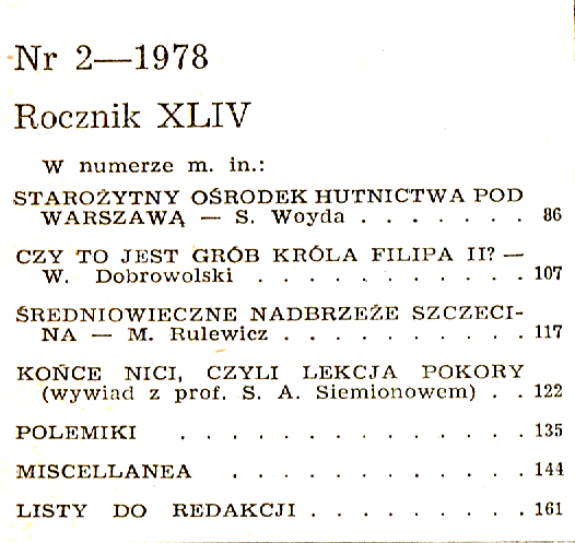 Z otchłani wieków XLIV, 1978/2